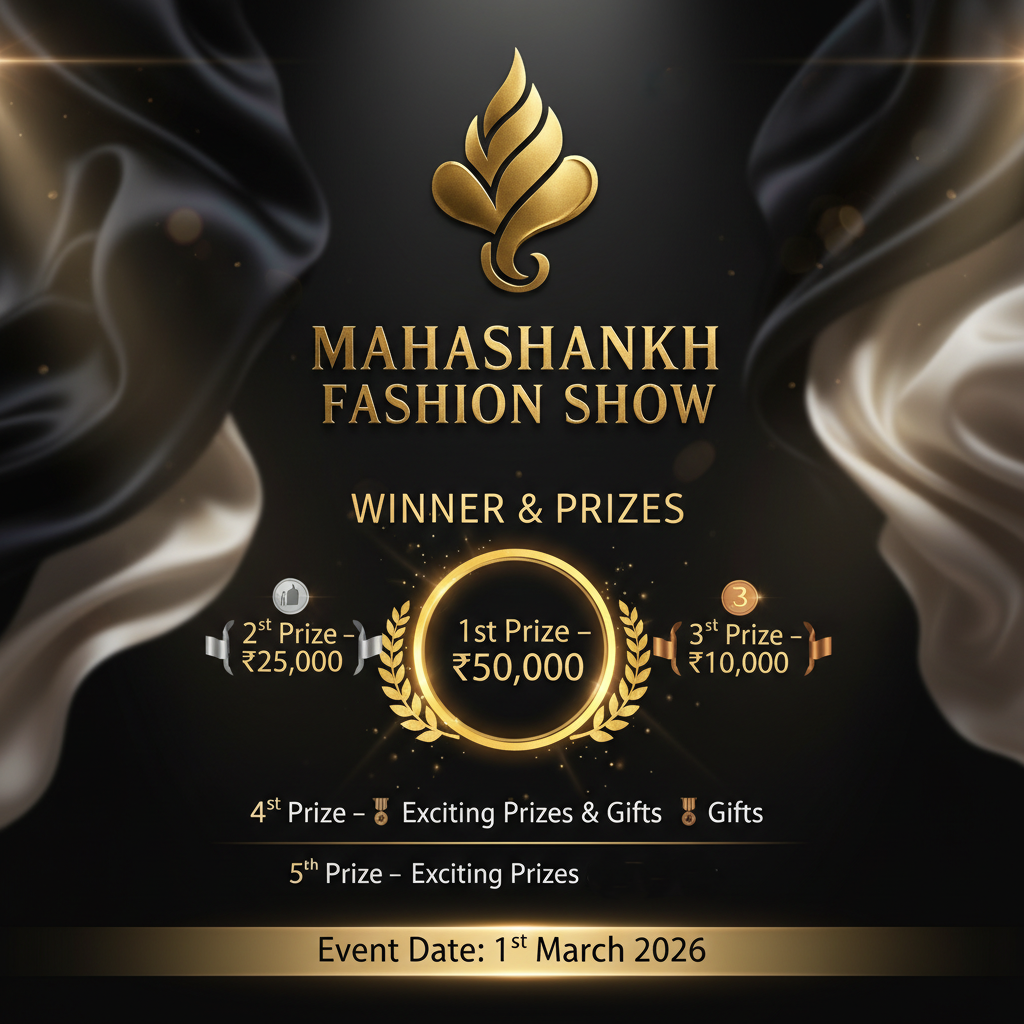 Fashion designers presenting couture outfits on the grand runway at Mahashankh Fashion Show 2026 Jaipur