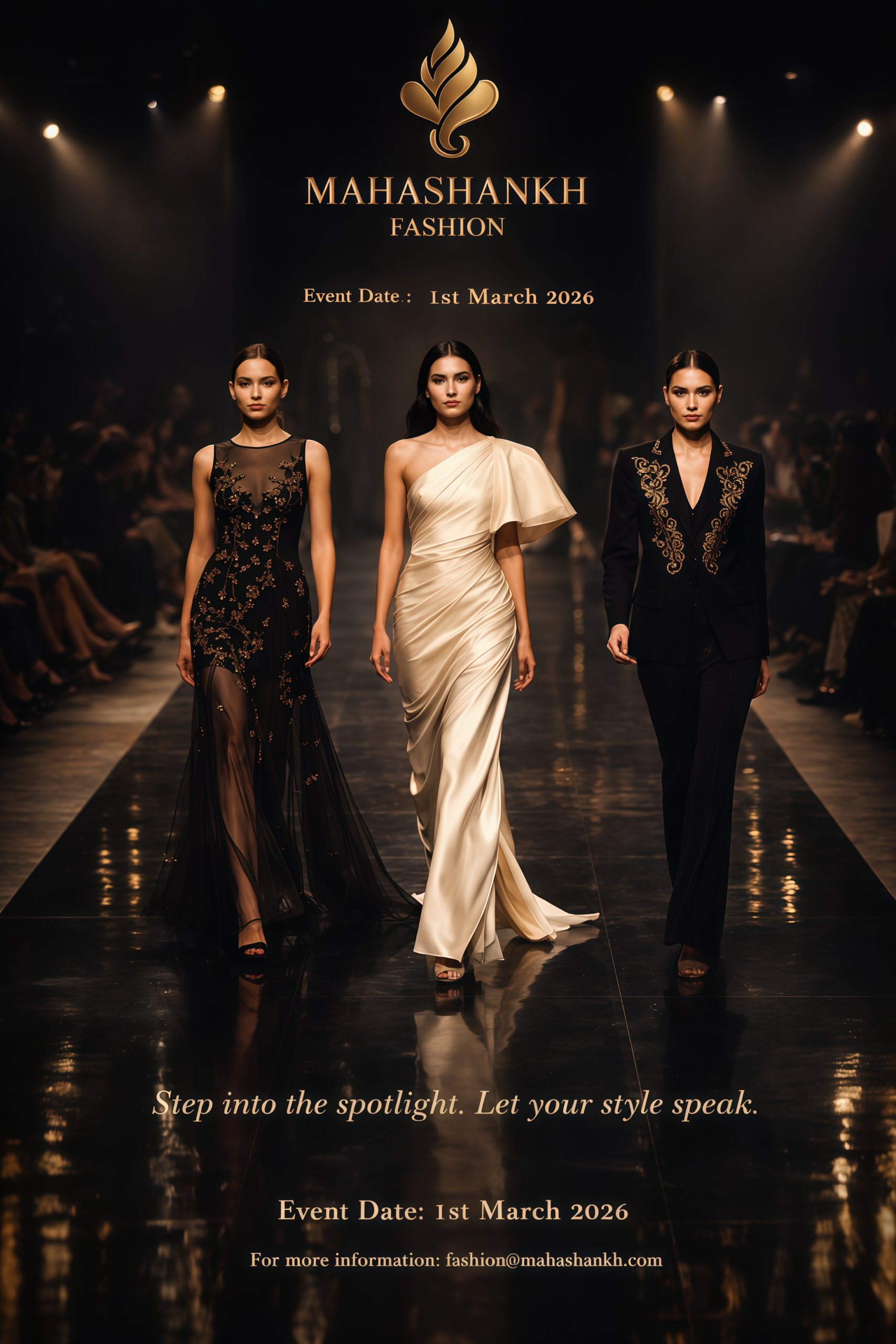 Fashion designers presenting couture collections at Mahashankh Fashion Show 2026 – Jaipur’s biggest luxury runway event.