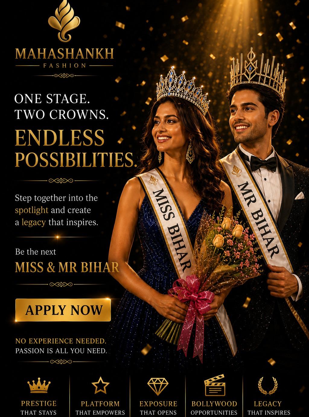 Miss & Mr Bihar 2026: Register Now for Mahashankh Fashion Show at P&M Mall Patna